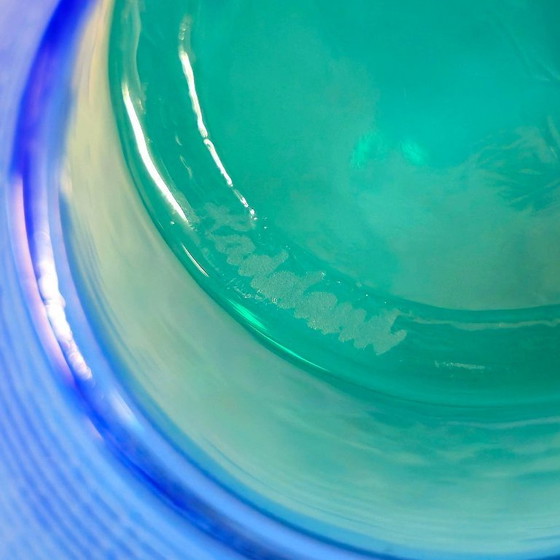 Bol Coupe Verre "Kairo" Lena Hansson - Hadeland Norvège Bleu & Vert 1980 - Verrerie d'Art – Glass (photo 4 of 5)