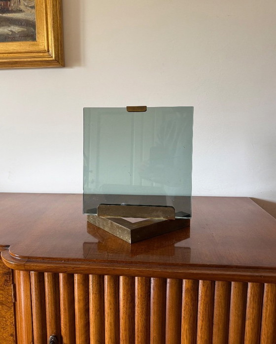 Image 1 of Bilderrahmen aus Messing und Glas im Hollywood-Regency-Stil, nach Art von Gabriella Crespi, Italien, 1970er Jahre