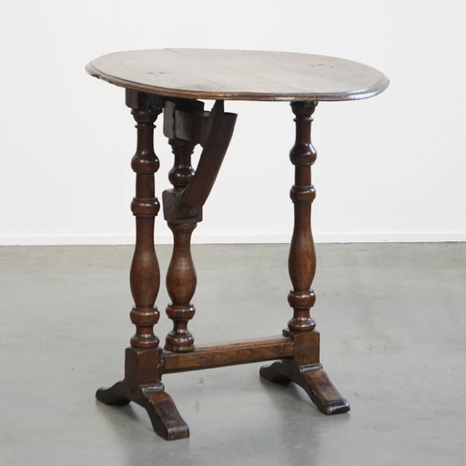 17th Century Antique Folding Table/Side Table