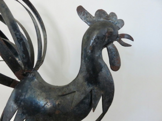 Image 1 of Scultura in metallo "Il Gallo" nello stile di Jean Touret e Michel Anasse, circa 1960.