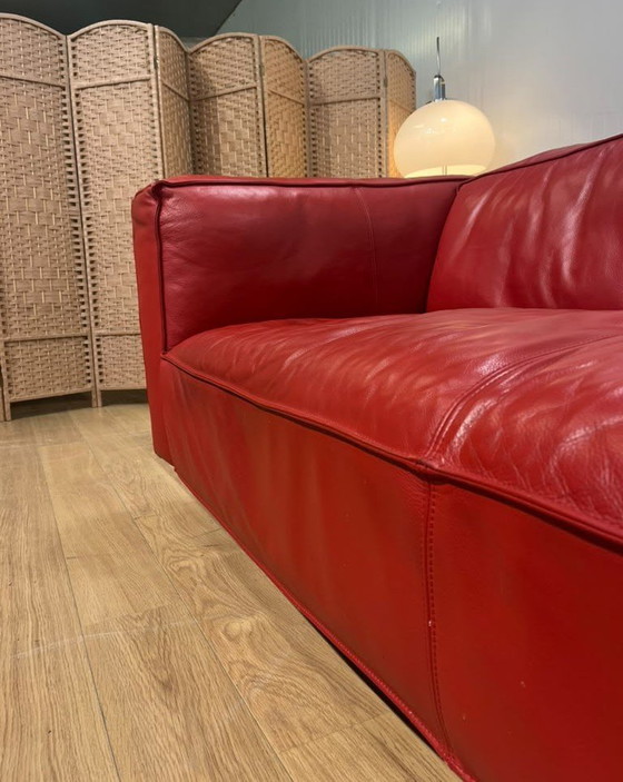 As Good As New Gelderland 6400 3-Seater Red Leather + WARRANTY, 3-5 seaters (photo 6 of 10)