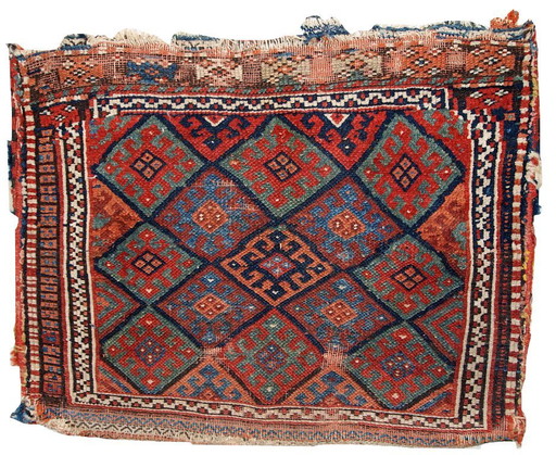 Handgefertigte antike persisch-kurdische Sammlertasche, 56 cm x 73 cm (1,8' x 2,4'), 1880er Jahre - 1C451