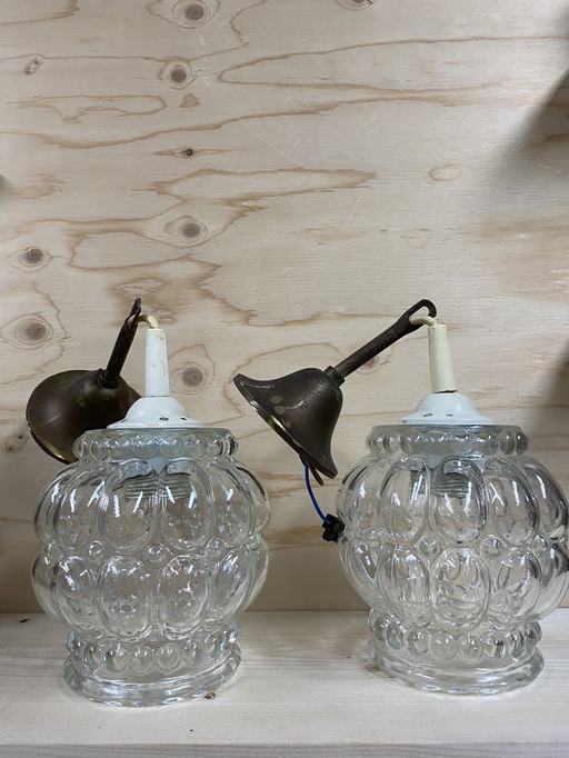 Set of Helena Tynell, bubble-style pendant lamps, retro, circa 1970, Finland