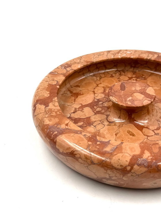 Image 1 of Angelo Mangiarotti, centro de mesa / cuenco de mármol rojo, Knoll International Italia, años 70