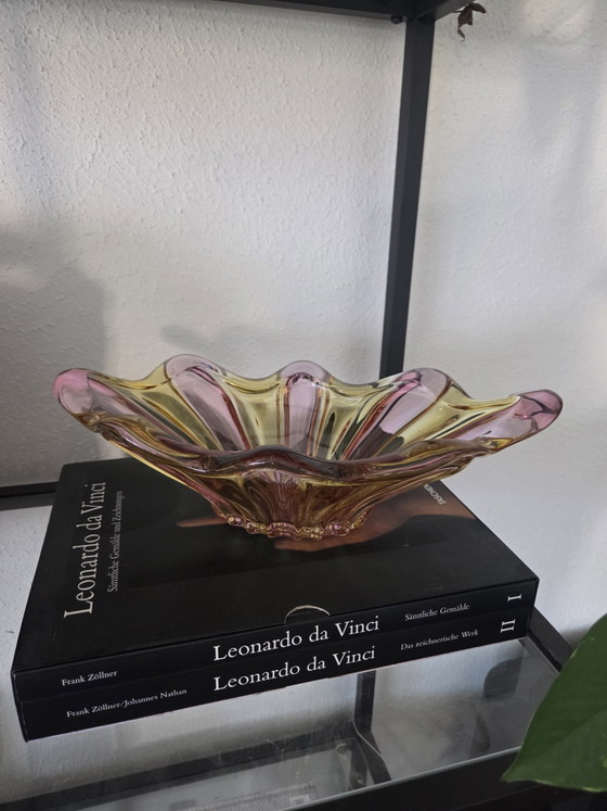 Image 1 of Vintage Mid-Century Glass Bowl – Handmade – Bohemia / Murano, 1950s