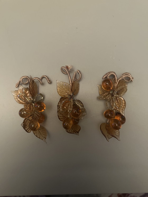 Image 1 of Lot of 20 Murano amber grape bunches