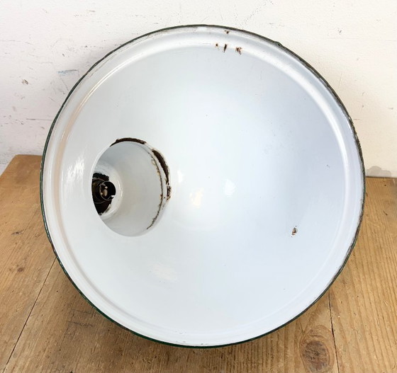 Image 1 of Lampada a sospensione industriale in smalto verde britannico, anni '60
