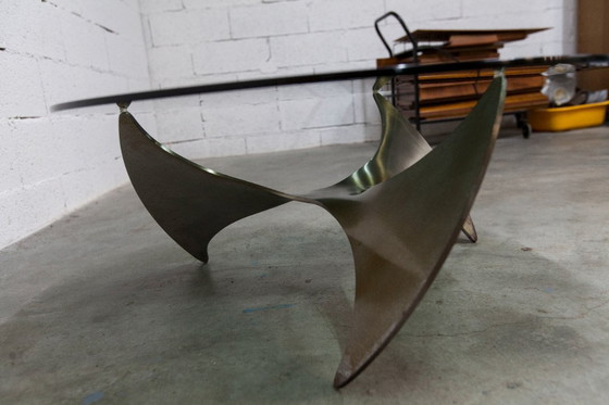 Image 1 of Table basse Propeller K9 design Knut Hesterberg 1960 verre fumé 80cm