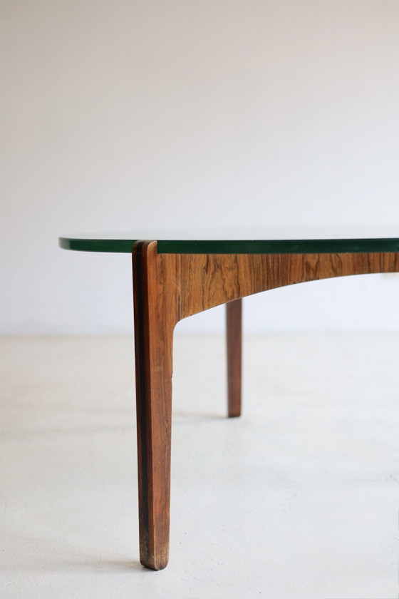 Vintage Coffee table, Sven Ellekaer – Glass, Wood (photo 3 of 6)
