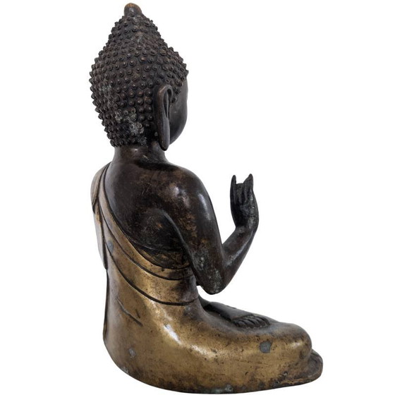 Buda chino sentado con rastros de dorado y marca de laca estampada, lote 190 – Esculturas, Bronze (photo 4 of 15)