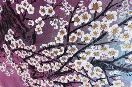 Image 1 of Grue et Sakura J504 - grande peinture originale