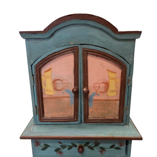 Mini armoire décorative vintage peinte à la main