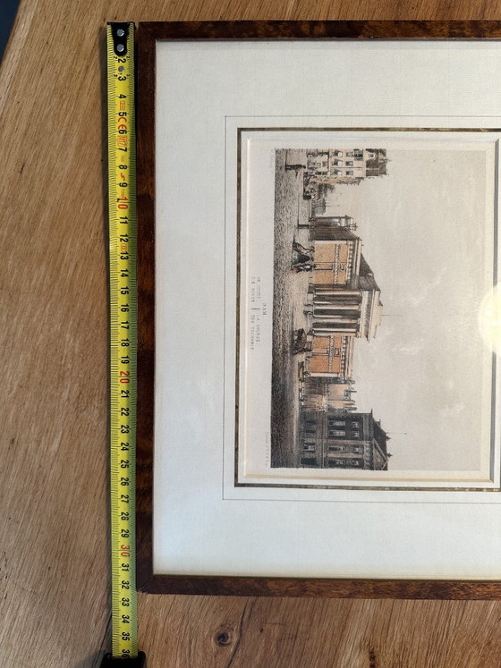 Litografia del 1869 della vecchia Borsa di Amsterdam. – Litografie e stampe, Glass, Paper (photo 6 of 7)