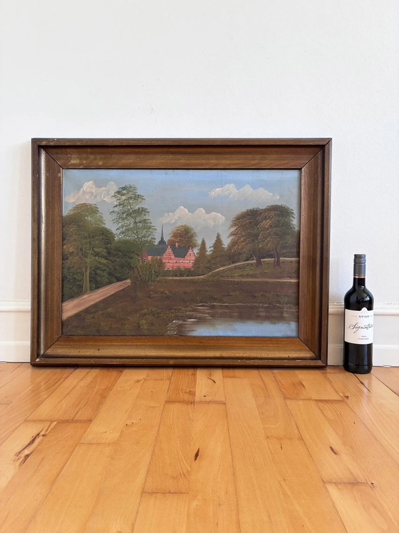 Image 1 of Peinture à l'huile originale d'époque, paysage signé, art champêtre, vers 1930