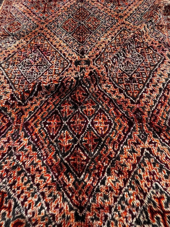 Image 1 of Mid Century Modern Boujad Wool Rug 200x400 cm- Handwoven Berber Carpet