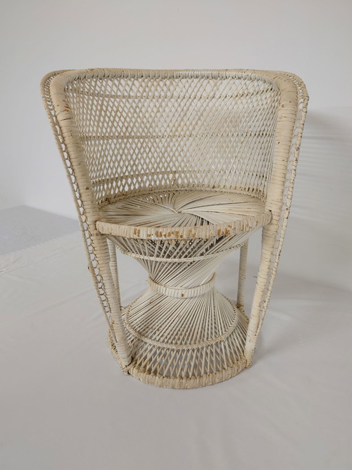 Vintage Pfauenstuhl aus Rattan