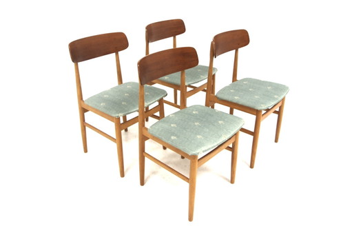 Juego de 4 sillas escandinavas de teca, Suecia, 1960