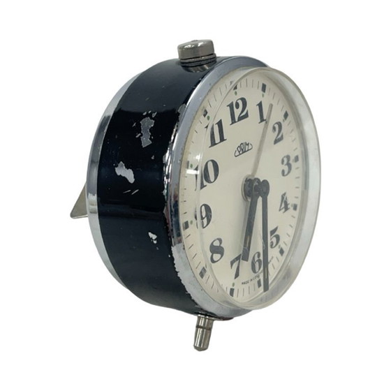Image 1 of PRIM vintage alarm clock – Czechoslovakia – mechanical – chrome – 1960s/1970s