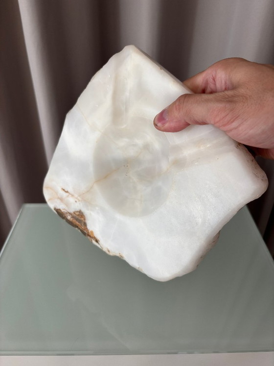 Vintage sculpturale onyx asbak/opbergbakje – zware natuursteen – Schalen, Marble (photo 7 of 11)