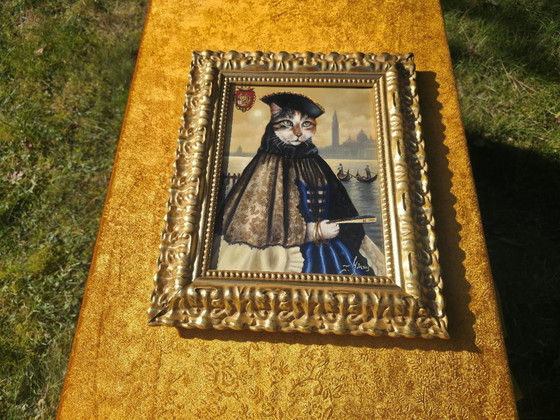 Dipinto Ritratto di Gatto Veneziano | Arte Originale Incorniciata | Decorazione Murale – Dipinti e disegni (photo 7 of 9)