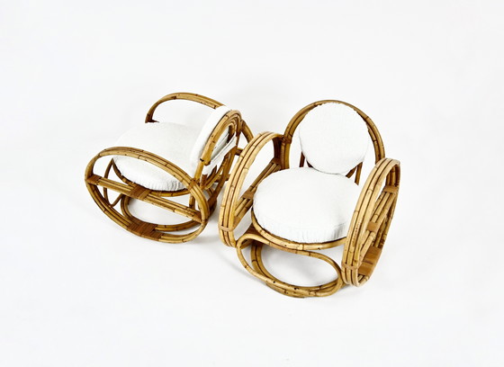 Image 1 of Pair of Italian Rattan Armchairs, 1960s