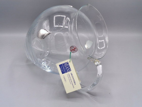 Image 1 of Karaf van geblazen glas met 3 druppels van 925 zilver en 2 proefglazen van geblazen glas.