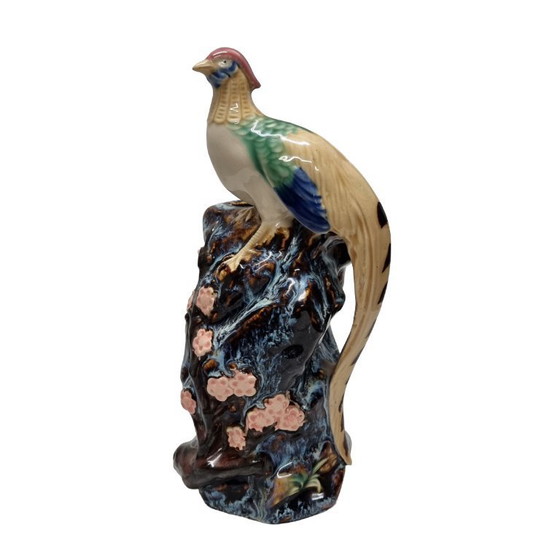Image 1 of Vintage Shiwan vase with pheasant