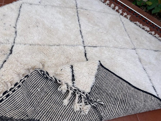 Image 1 of Tapis bni mrirt marocain en laine natural 200cmx150cm