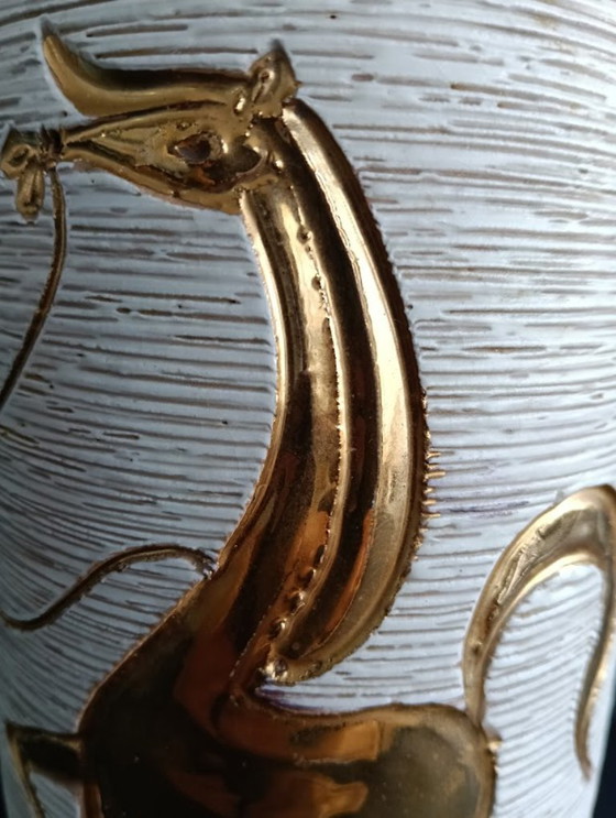 Mid-Century Modern Vase – Fratelli Fanciullacci (Italy, 1950s/1960s) – Gold & Sgraffito – Ceramic (photo 4 of 11)