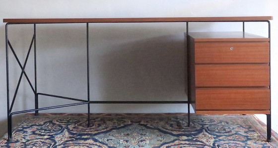 Image 1 of Desk in Mahogany and Metal by A.R.P. - Motte, Mortier, Guariche, France 1956