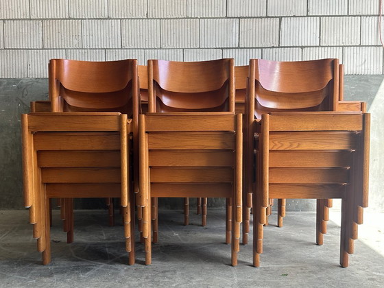 Image 1 of Vintage Scandinavian Oak Chair | Brutalist | 1960s-1970s | Stackable