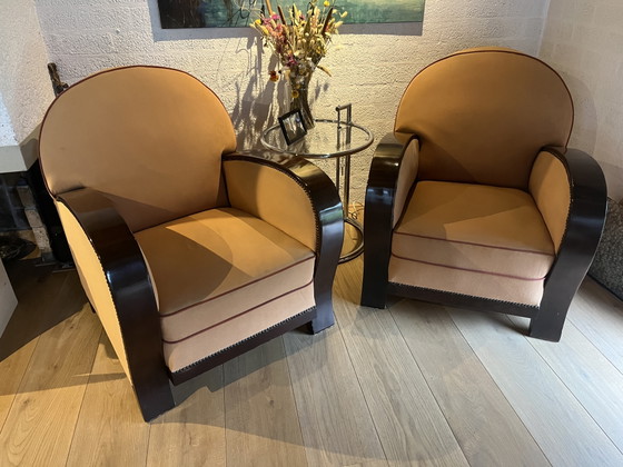Image 1 of 2x grote art deco fauteuils