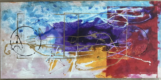 Image 1 of Piotr Konkel - tríptico ‘Abrazo’ - serigrafías sobre tabla