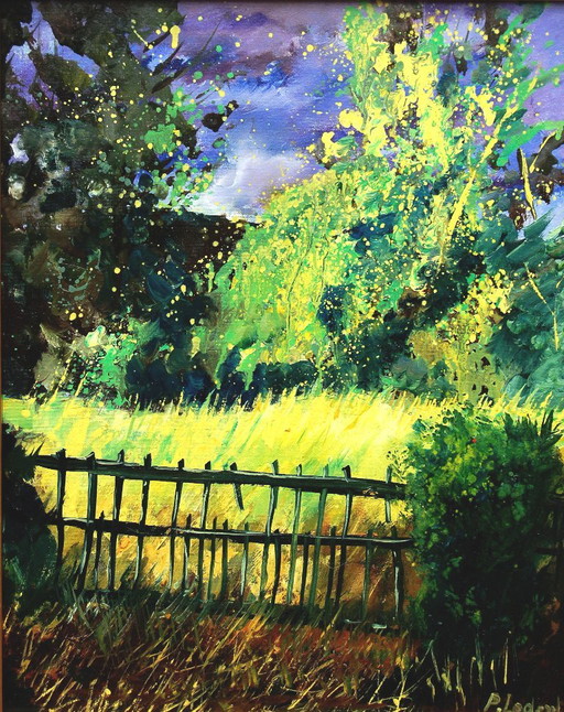 An Old Fence – schilderijen tekeningen, Canvas