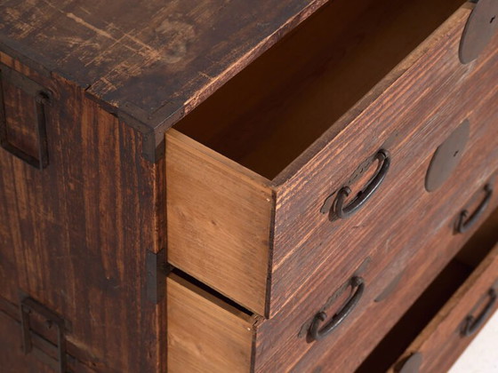Antique Japanese Tansu Chest of Drawers - Meiji / Taishō Period (c. ) #5 – Iron (photo 23 of 40)