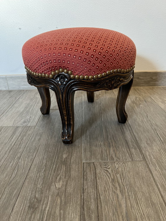 Image 1 of Antica e bellissima panca imbottita e poggiapiedi in stile Luigi XVI