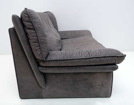 Image 1 of Paar Nicoletti Salotti postmoderne Italiaanse leren banken, jaren 80