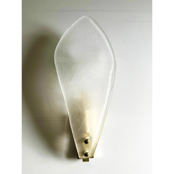 Image 1 of Moderne italienische Wandleuchten aus geschliffenem Muranoglas mit Blattmotiv – 4er-Set
