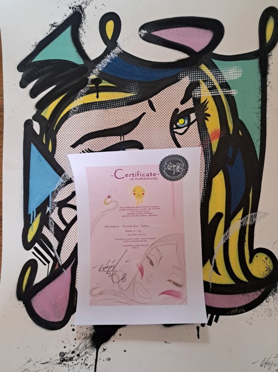 Image 1 of UTOPIA - Crying Girl - Framed artist's lithograph