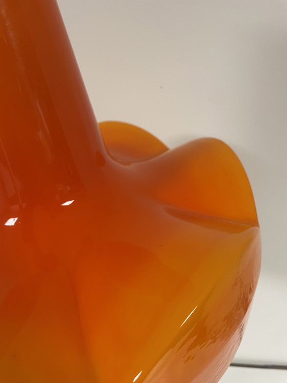 Image 1 of lampe à suspension vintage van Peill & Putzler, verre opalin oranje