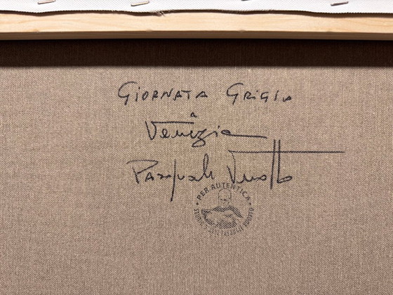 Image 1 of Authentic Pasquale Vuotto Oil painting – Venice in the harbor