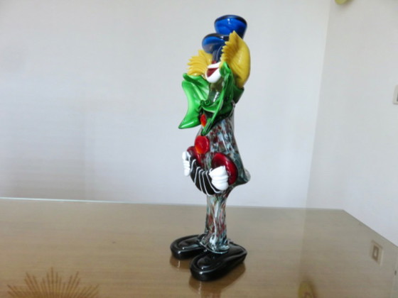 Image 1 of Très grand clown sculpture en verre de Murano 37 cm années 70