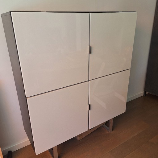 Leski Living Hoogglans Witte Kast