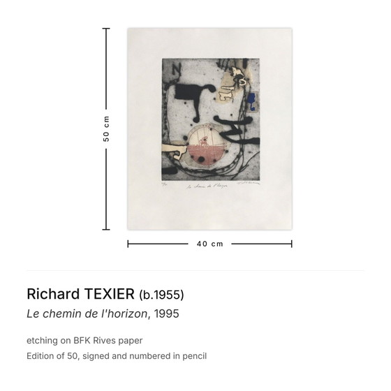 Image 1 of Richard TEXIER Der Weg zum Horizont Signierte Radierung 1995