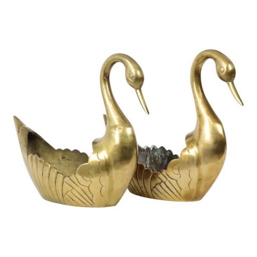 Vaso da fiori Swan Jardinières in ottone