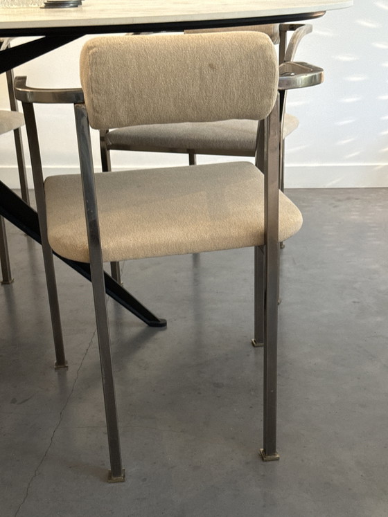 Set Van 6 Vintage Chromen Armstoelen – Jaren 70 – Eetkamerstoelen (photo 5 of 5)