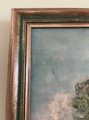 Pintura al óleo con árboles