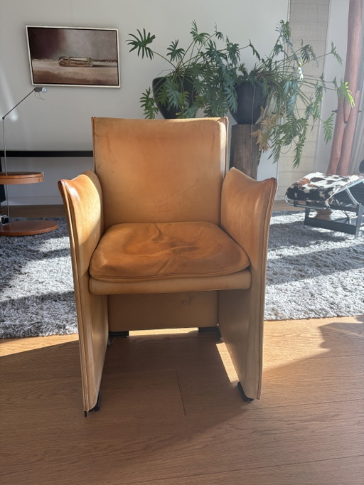 Cassina Break 401 leren eetkamer stoelen, Mario Bellini