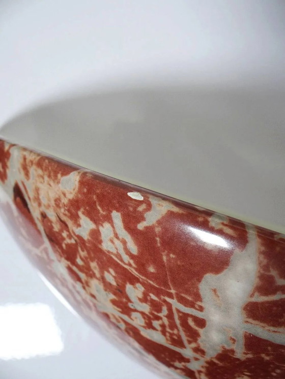 Pair of vintage red faux marble ceramic Wall lights, 90s., White (photo 10 of 15)