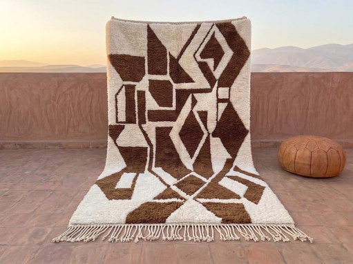 Alfombra bereber artesanal tradicional hecha a mano tamaño 150/250 cm